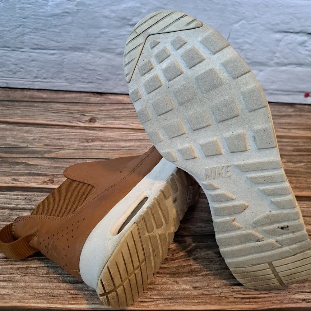 Nike Air Max Thea Mid Ale Brown Leather Chelsea Boot Sneakers 859550-200 Mens 8‎